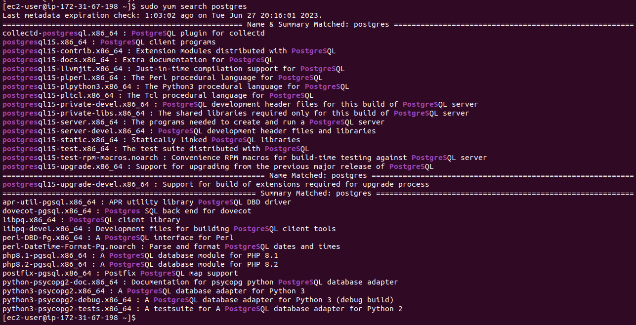 aws database postgresql