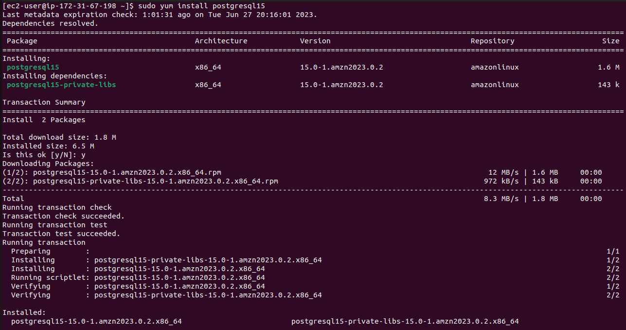 aws database postgresql