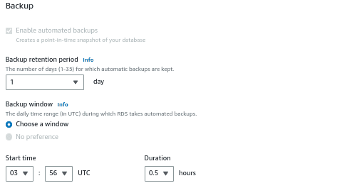 up & restore AWS Postgresql DB  using Automated Database Backup