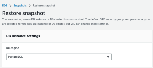 up & restore AWS Postgresql DB  using Automated Database Backup