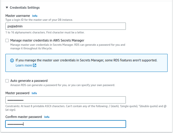 AWS RDS Postgresql DB