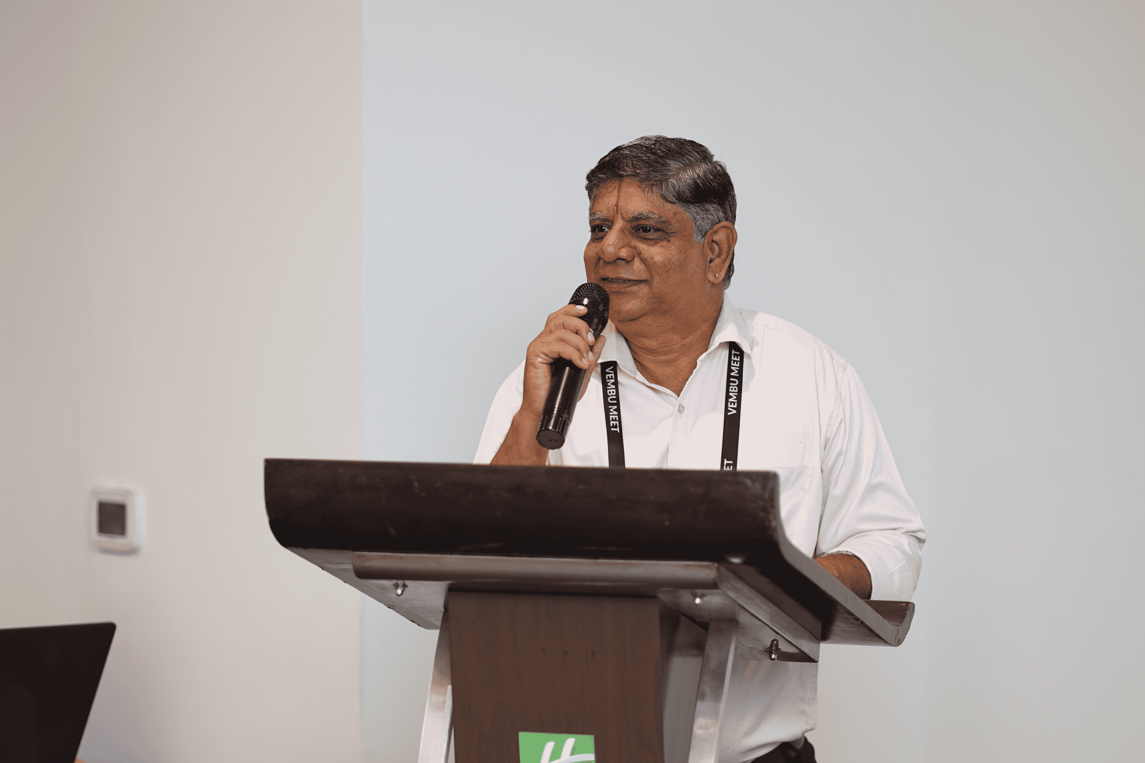 M.V. Giri of Shriram Chits discussing data protection and backup at Vembu Meet Chennai